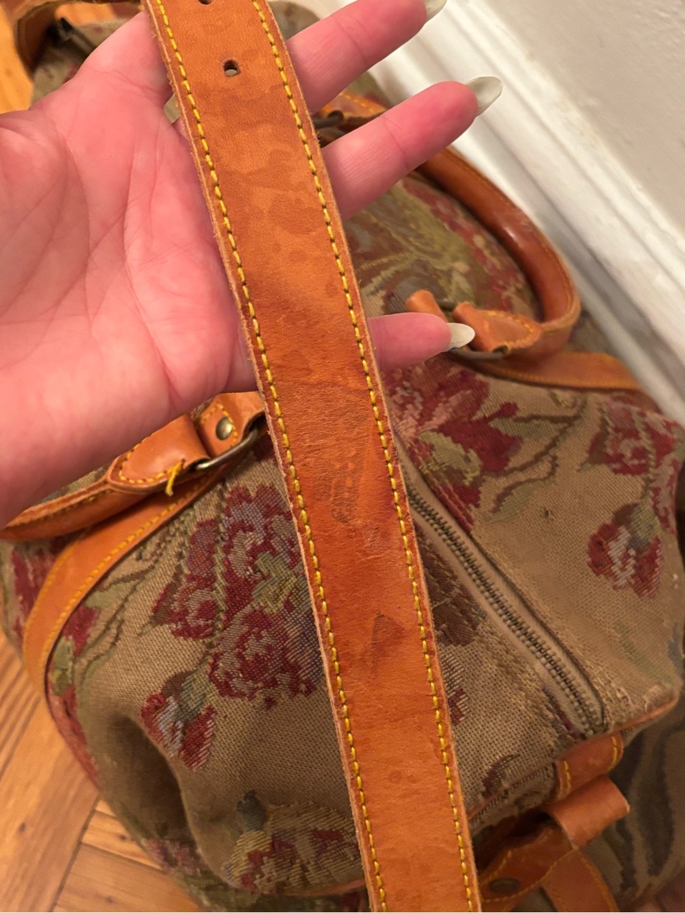 Vintage 1990s Ralph Lauren Weekender Tapestry Duffle Bag - Old Money Aesthetic - Picture 4 of 16